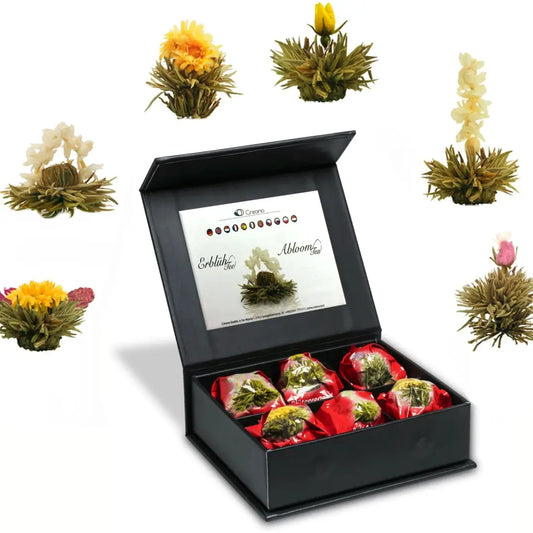 Creano Teeblumen Mix 6er ErblühTee "Weißer Tee" in edeler Box