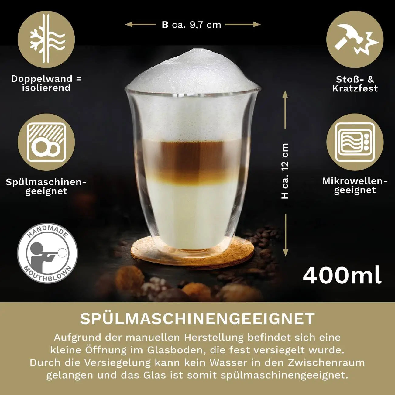 Thermoglas 400 ml, 2er Set