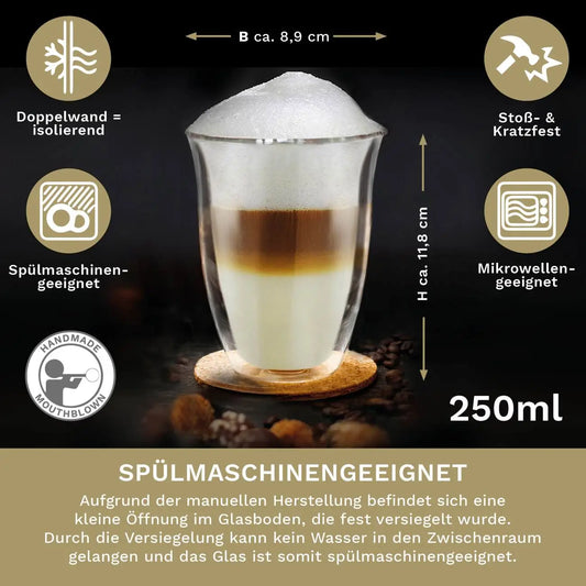 Thermoglas 250 ml, 2er Set by Mein Shop