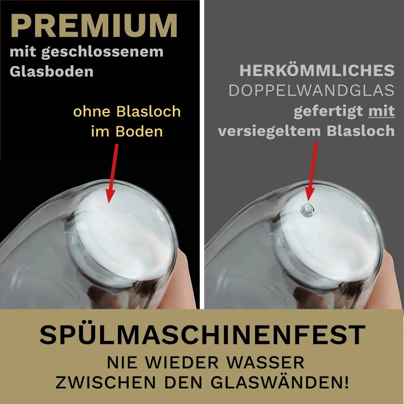 Creano doppelwandige Gläser in Gastro Qualität, 4er, 400ml