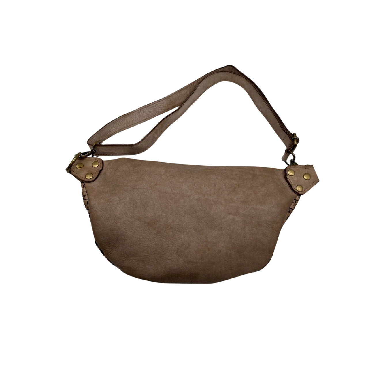 GÜRTELTASCHE LUNA BEIGE AUS GEWEBTEM, GEWASCHENEM LEDER