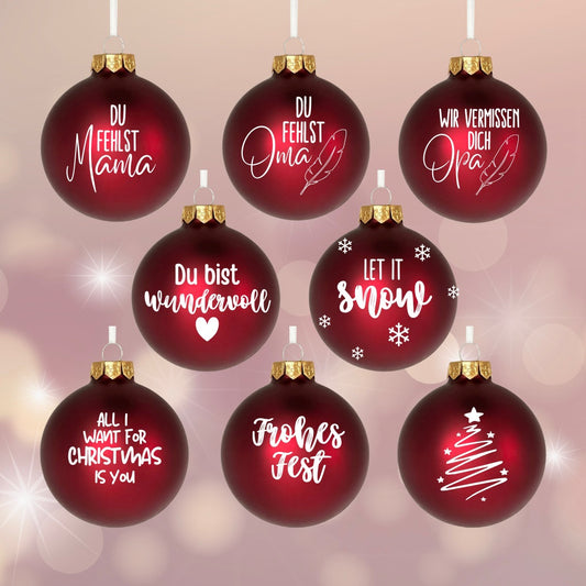 Weihnachtskugeln mit Sprüchen