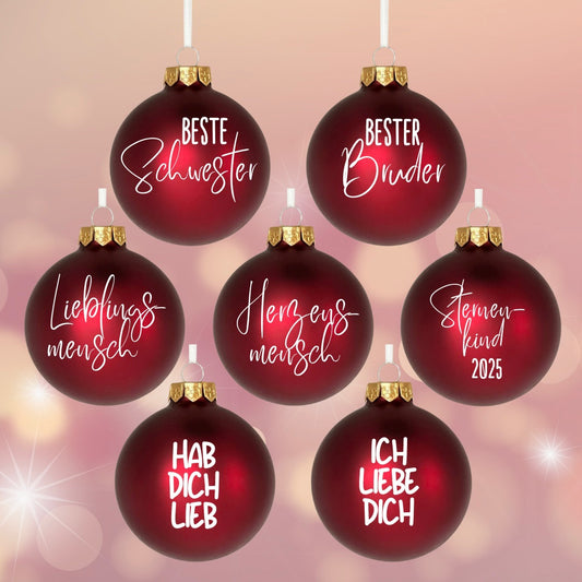 Weihnachtskugeln mit Sprüchen