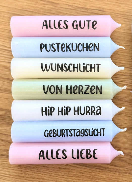Geburtstagskuchen - Happy Birthday - 5 Kerzenfarben und 13 tolle Motive