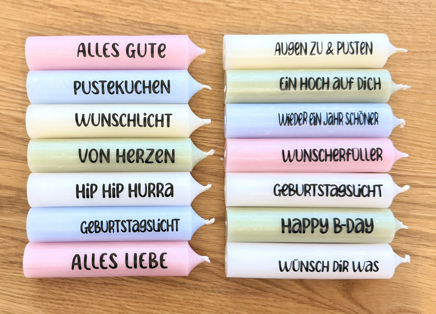 Geburtstagskuchen - Gugelhupf  5 Kerzenfarben und 13 tolle Motive