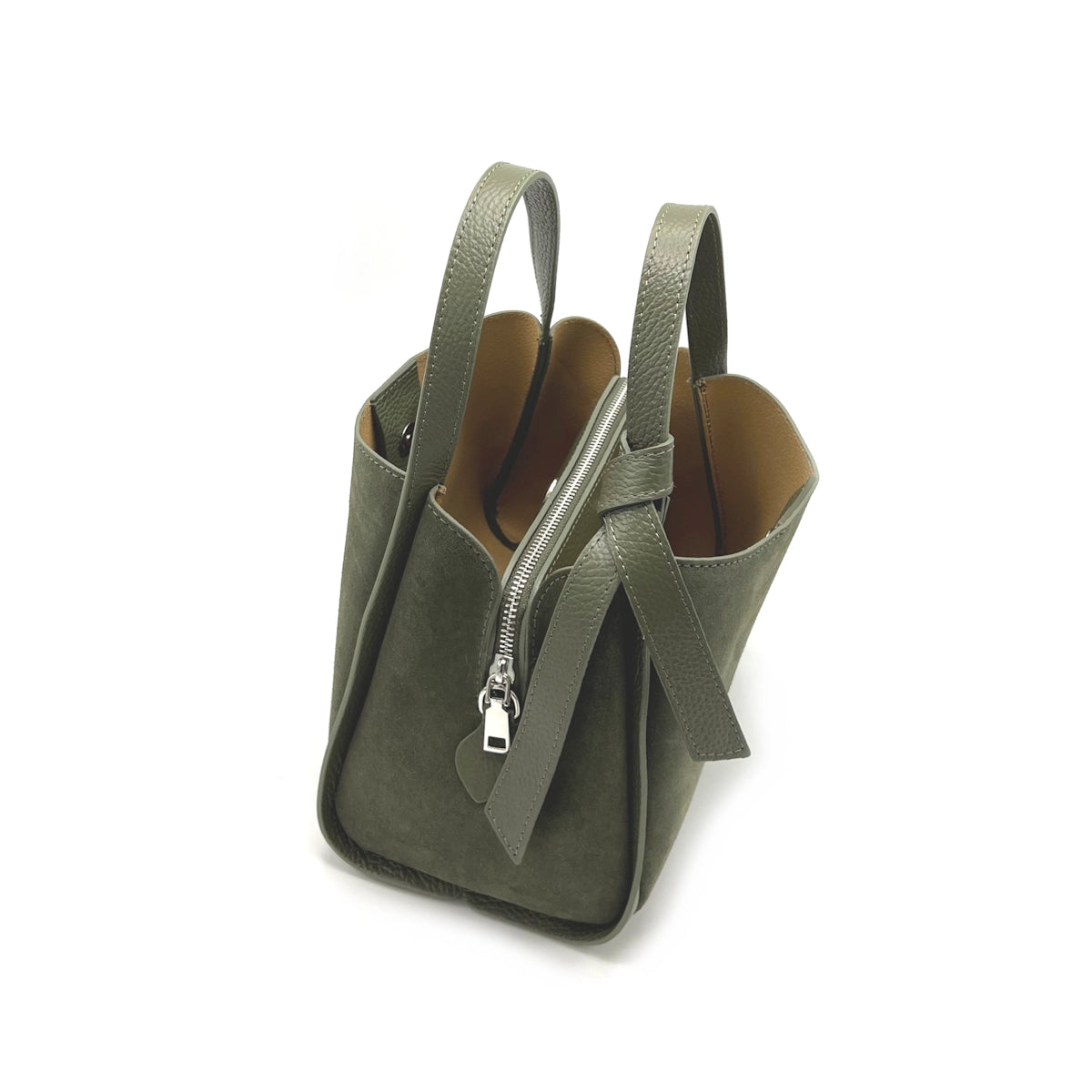Handtasche aus Wildleder mit Umhängegurt in 3 Farben