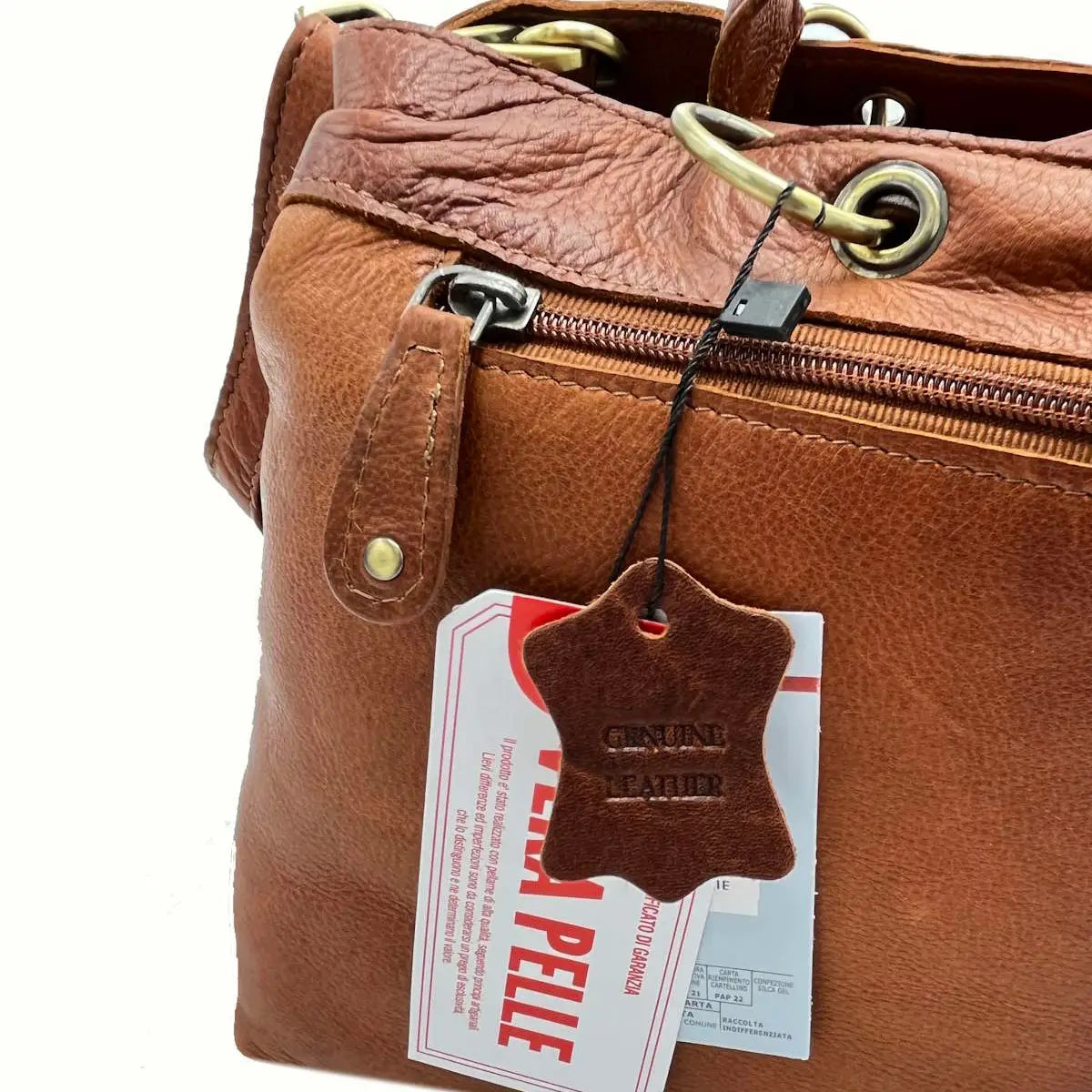 Schultertasche aus echtem Leder in 3 Farben