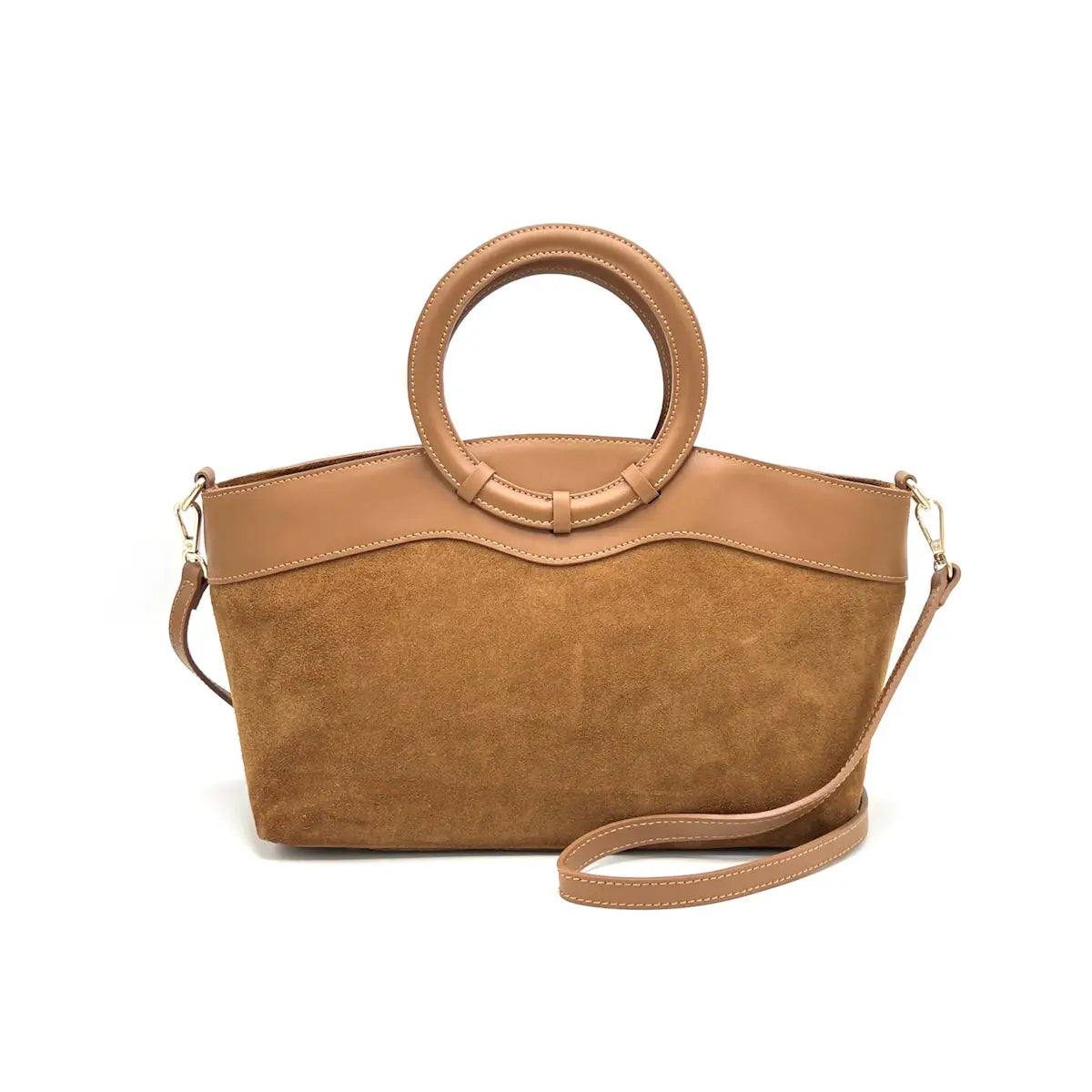 Handtasche aus Wildleder mit Umhängegurt in 4 Farben