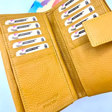Damen-Brieftasche aus echtem Leder in 3 Farben