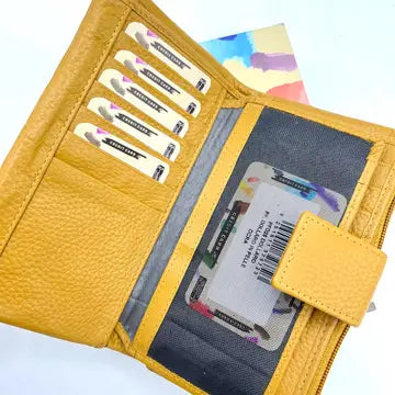 Damen-Brieftasche aus echtem Leder in 3 Farben